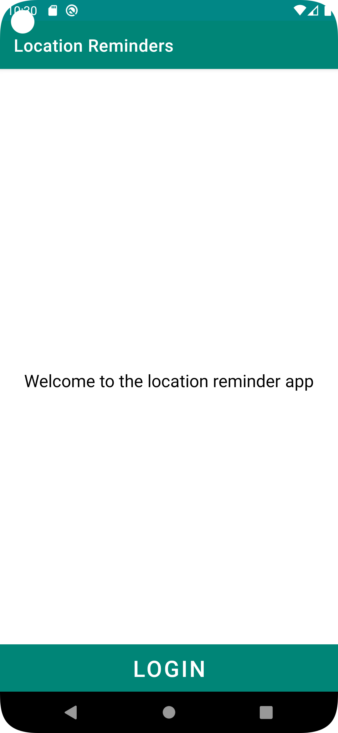 Location Reminder app screenshot